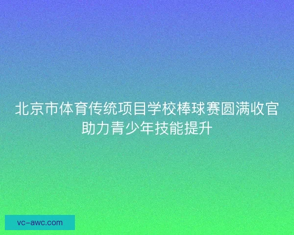 北京市体育传统项目学校棒球赛圆满收官助力青少年技能提升